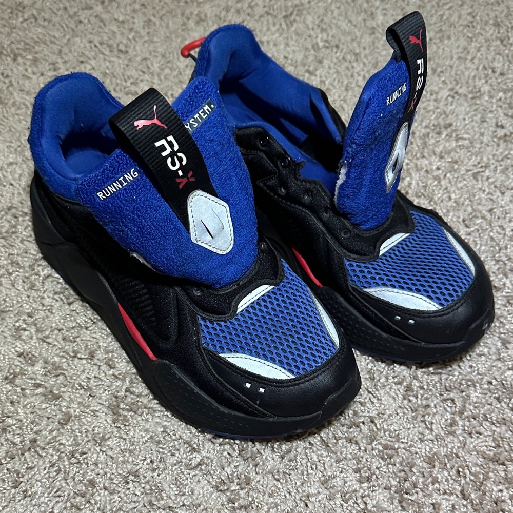 Puma Kids Sneakers - Black, Blue, and Red Accents